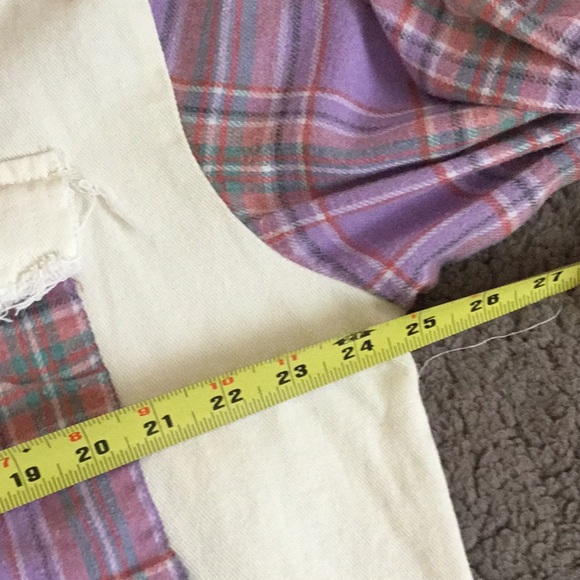 NWOT POL Cream & Purple Flannel Women’s Button Front Shacket - Picture 8 of 16